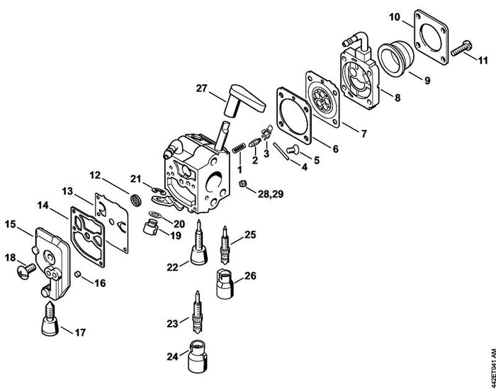 STIHL 4237-120-2202 Flansch positie 8 technische tekening