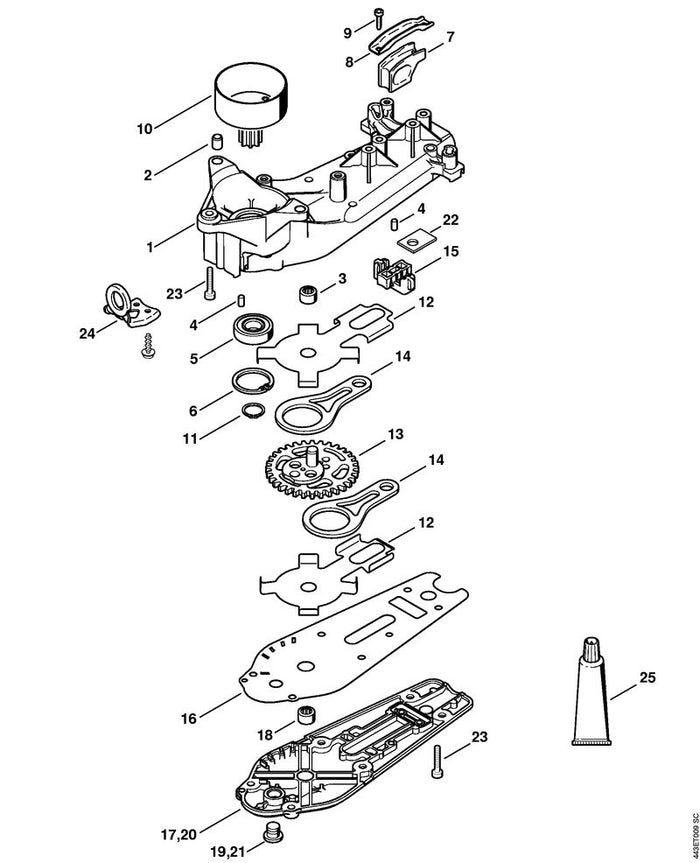 STIHL 4226-642-6501 Pleuel positie 14 technische tekening