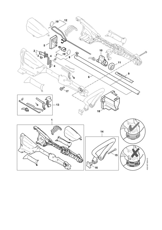STIHL 4522-430-1410 Elektronikmodul positie 5 technische tekening