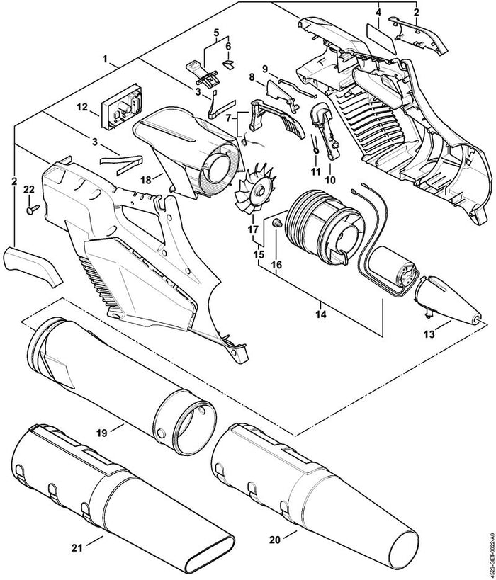STIHL 0000-997-2201 Feder positie 6 technische tekening