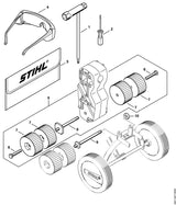 STIHL 9008-346-1950 Sechskantschraube DIN933-M8x50-10.9 positie 6 technische tekening