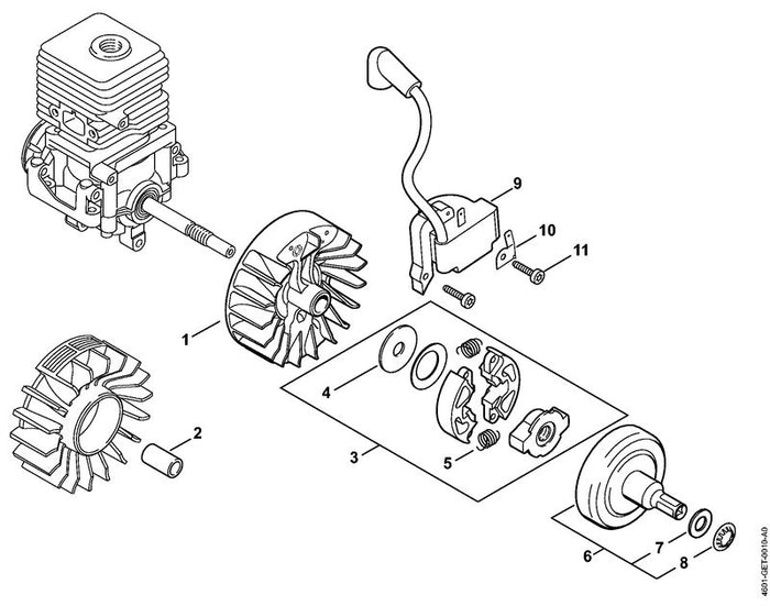 STIHL 9417-003-7520 Federmutter 10,2x19x2,7 positie 8 technische tekening