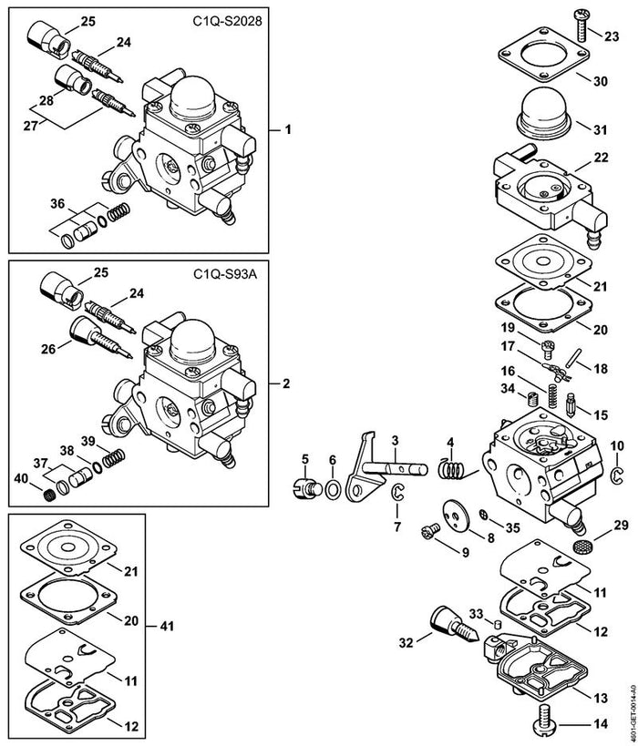 STIHL 1137-120-9704 Satz Pumpenkolben positie 36 technische tekening