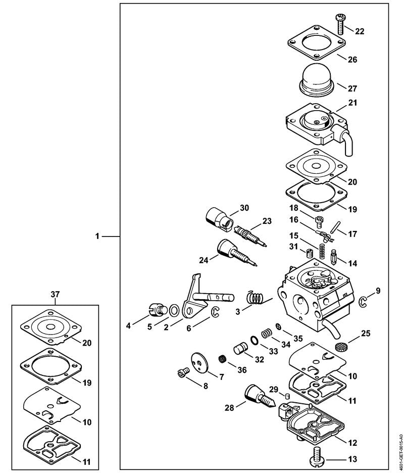 STIHL 4228-120-2200 Flansch positie 21 technische tekening
