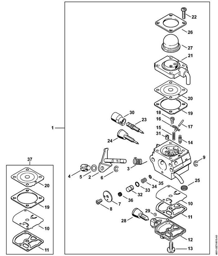STIHL 4228-120-2200 Flansch positie 21 technische tekening