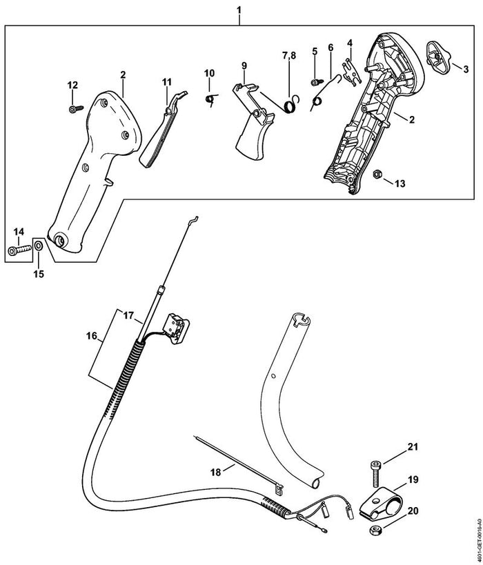 STIHL 4128-182-4201 Rastfeder positie 4 technische tekening