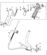 STIHL 4601-182-3200 Gaszug positie 17 technische tekening