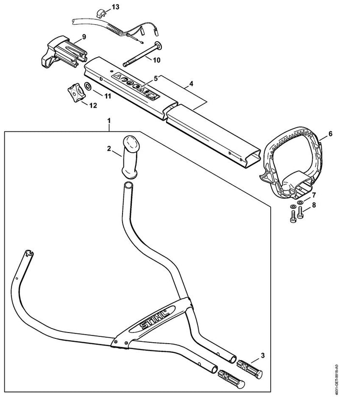 STIHL 4119-791-9400 Kabelschelle positie 13 technische tekening