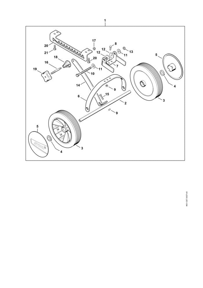 STIHL 9022-341-1310 Schraube IS M6x18 positie 21 technische tekening