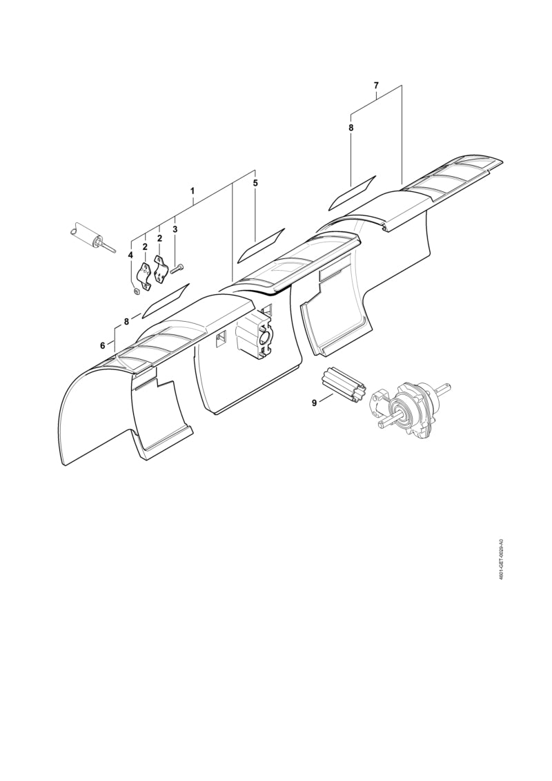 STIHL 4601-710-8107 Schutz positie 1 technische tekening