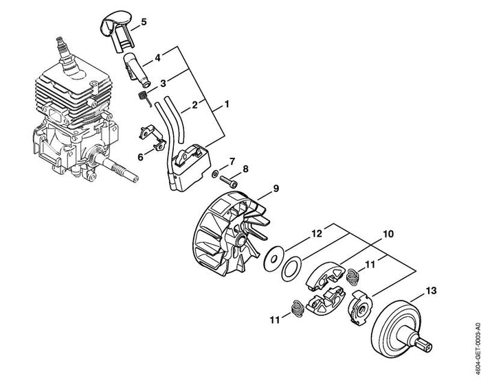 STIHL 4139-405-8100 Schutzkappe positie 5 technische tekening