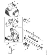 STIHL 4604-020-3006 Motorgehäuse positie 1 technische tekening
