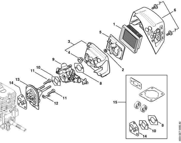 STIHL 4128-129-0900 Dichtung positie 10 technische tekening