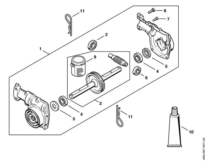 STIHL 9503-003-8134 Rillenkugellager DIN625-6301-2RS positie 2 technische tekening