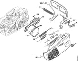 STIHL 1137-640-1709 Kettenraddeckel positie 1 technische tekening