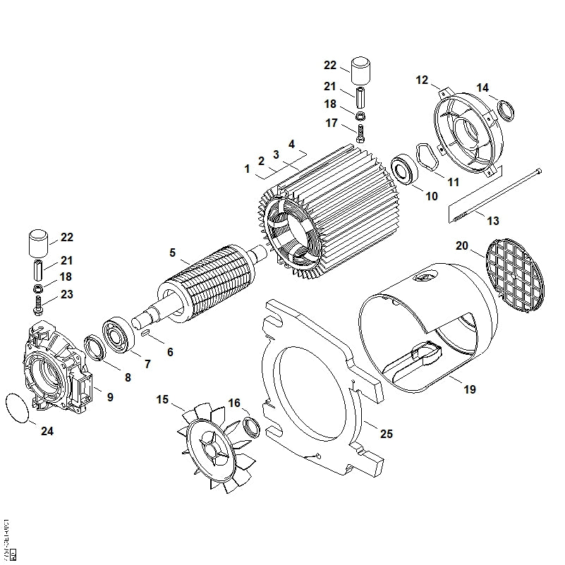 STIHL 4757-608-2100 Schraube M5x210 positie 13 technische tekening