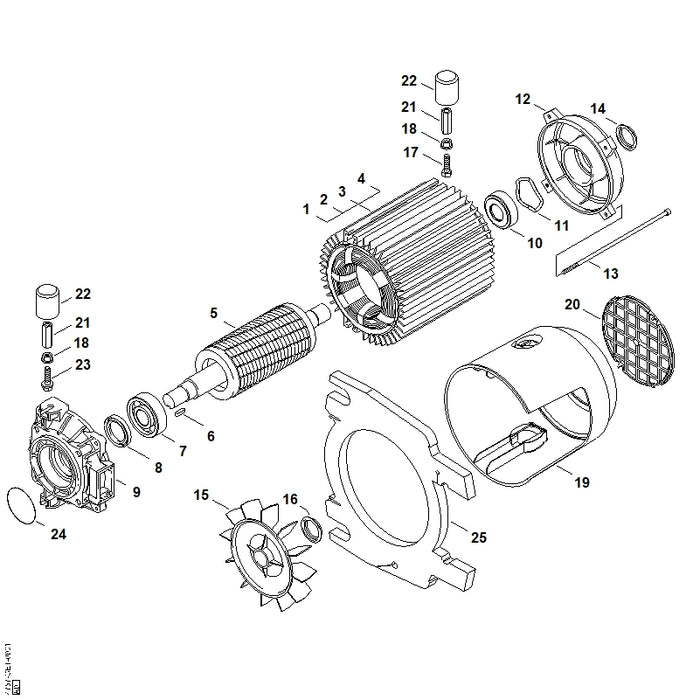 STIHL 9645-945-8730 RDR A 94,92x2,62-NBR70 positie 24 technische tekening