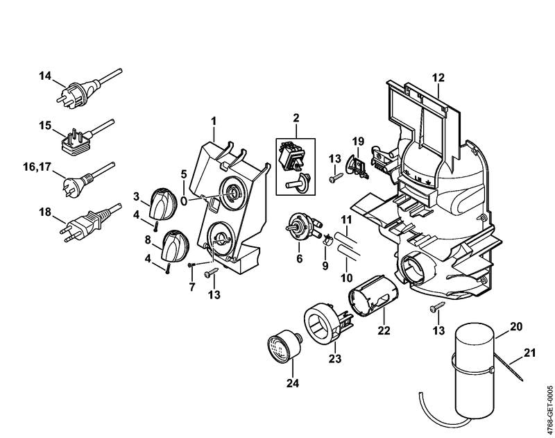 STIHL 4768-510-0401 Ventil positie 6 technische tekening