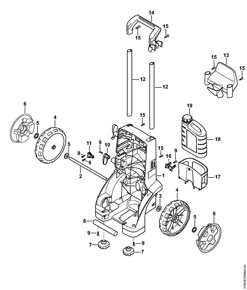STIHL 4788-718-8300 Aufnahme positie 17 technische tekening