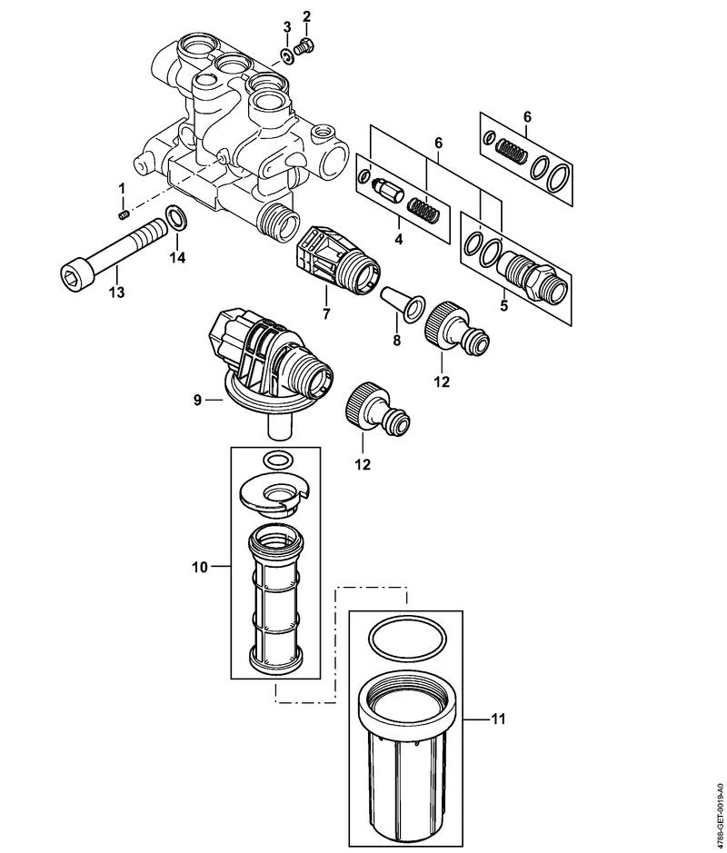 STIHL 4900-140-2800 Filtergehäuse positie 11 technische tekening