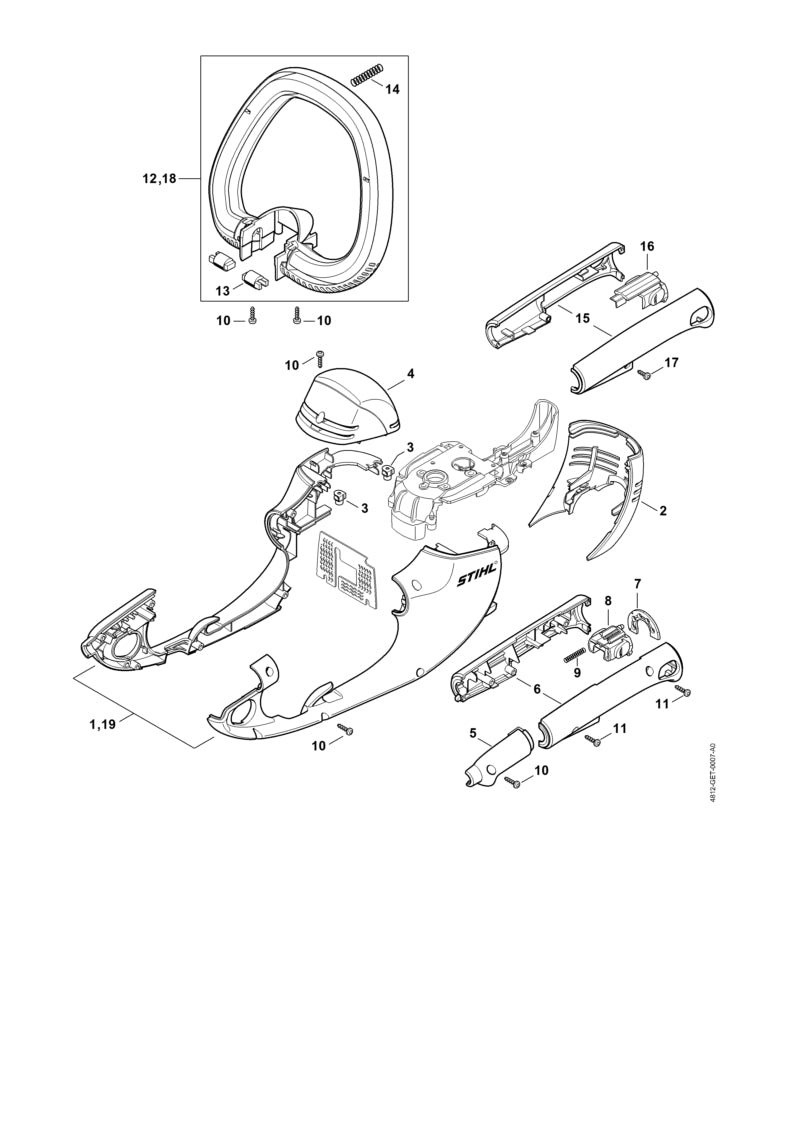 STIHL 4812-792-1800 Rastsegment positie 7 technische tekening