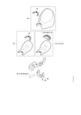 STIHL 4812-967-1808 Leistungsschild HSE 71 positie 11 technische tekening