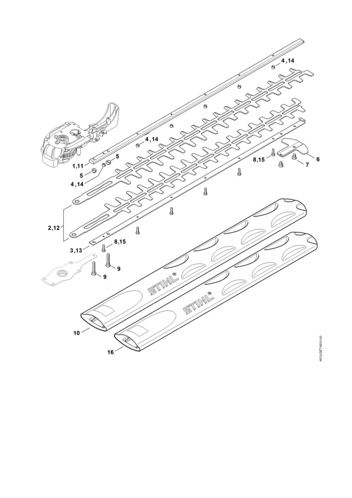 STIHL 6460-713-6710 Führung positie 11 technische tekening