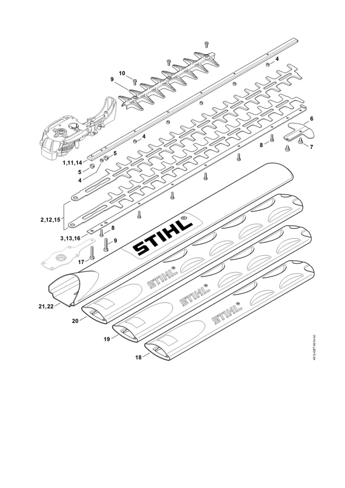 STIHL 9039-488-0661 Schneidschraube M4x10 positie 10 technische tekening