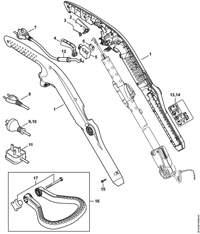 STIHL 6421-605-1000 Kondensator 0,1µF positie 6 technische tekening