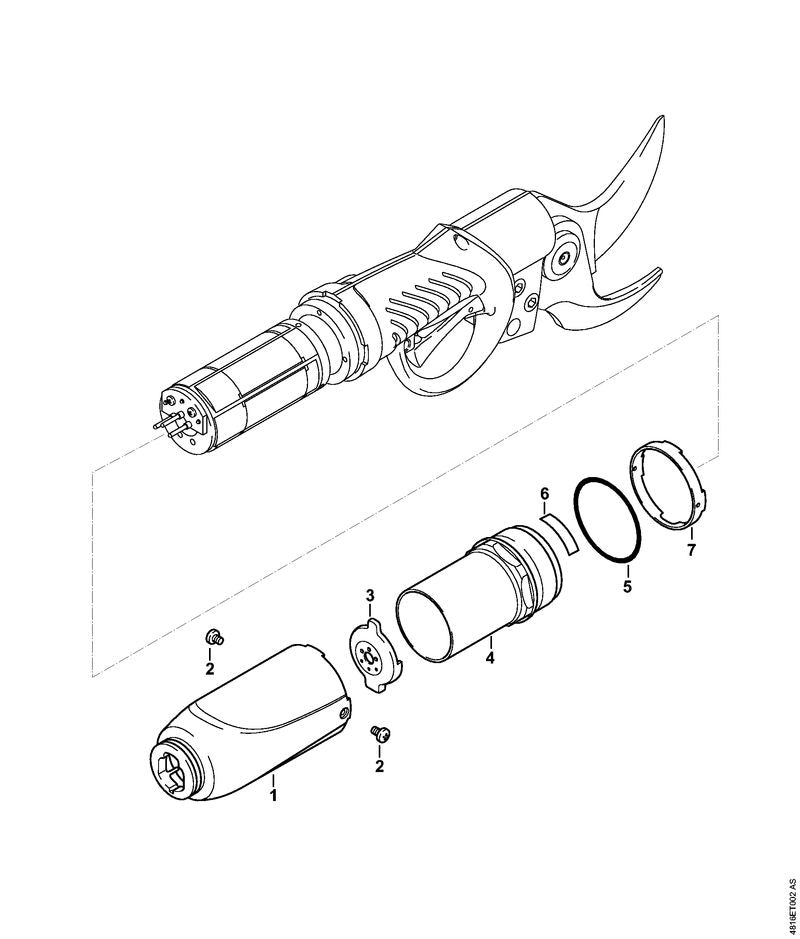 STIHL 4861-740-3000 Gehäuse positie 1 technische tekening