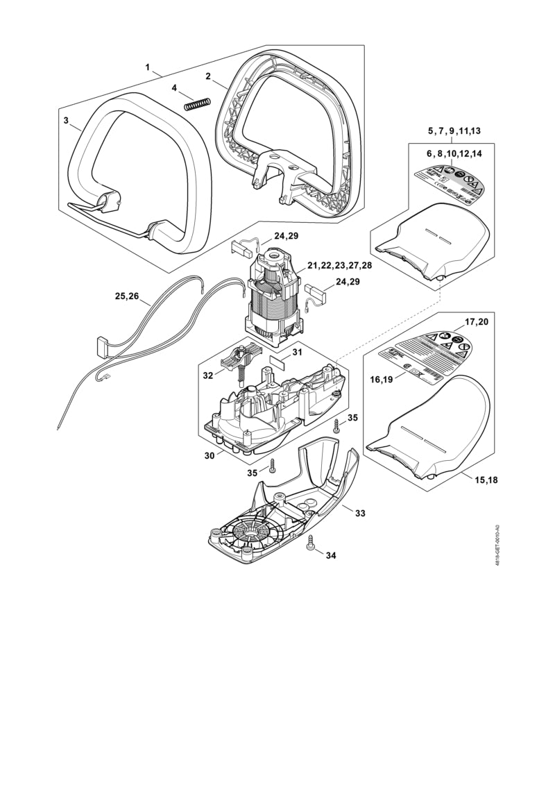 STIHL 4818-640-0500 Getriebegehäuse positie 30 technische tekening