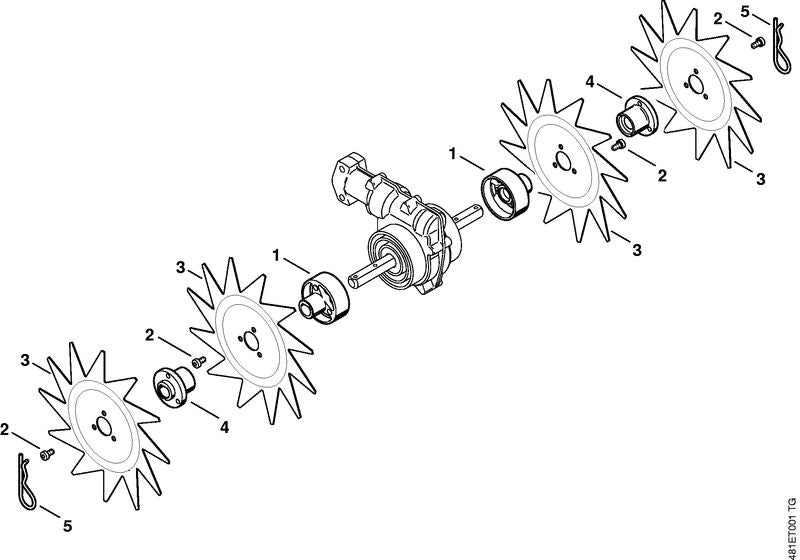 STIHL 4601-713-4004 Hackstern positie 3 technische tekening