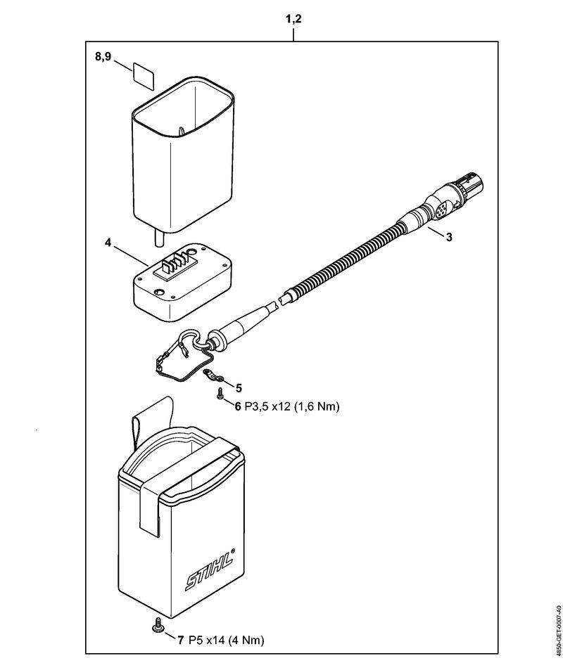 STIHL 4850-430-8000 Elektronikmodul positie 4 technische tekening