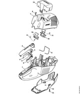 STIHL 4851-791-1002 Griffgehäuse positie 1 technische tekening
