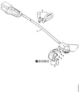STIHL 4852-710-7100 Schaft Ø 25,4 MM positie 1 technische tekening