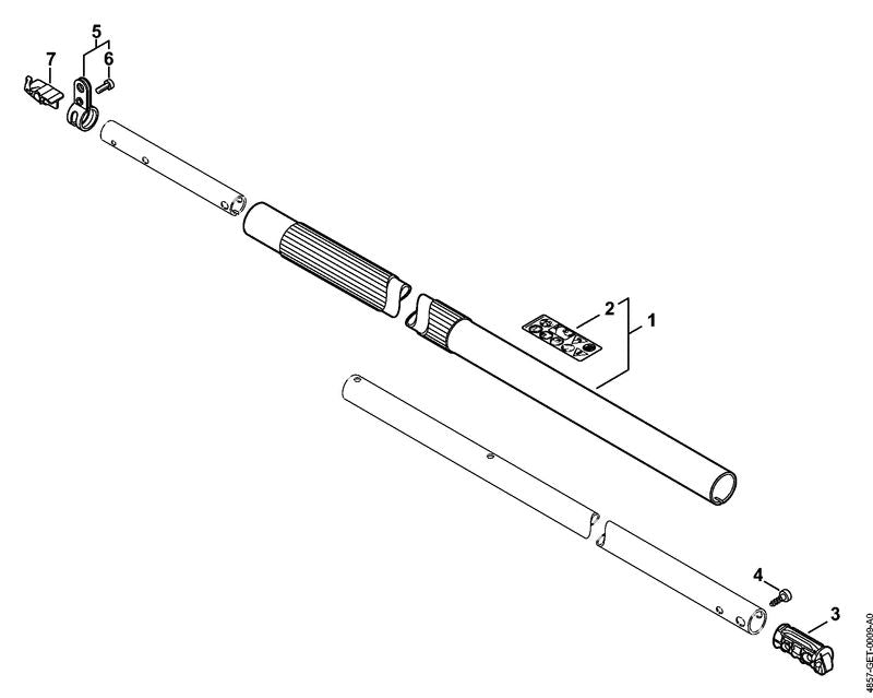 STIHL 4857-967-7200 Warnhinweis Piktogramm HTA positie 2 technische tekening