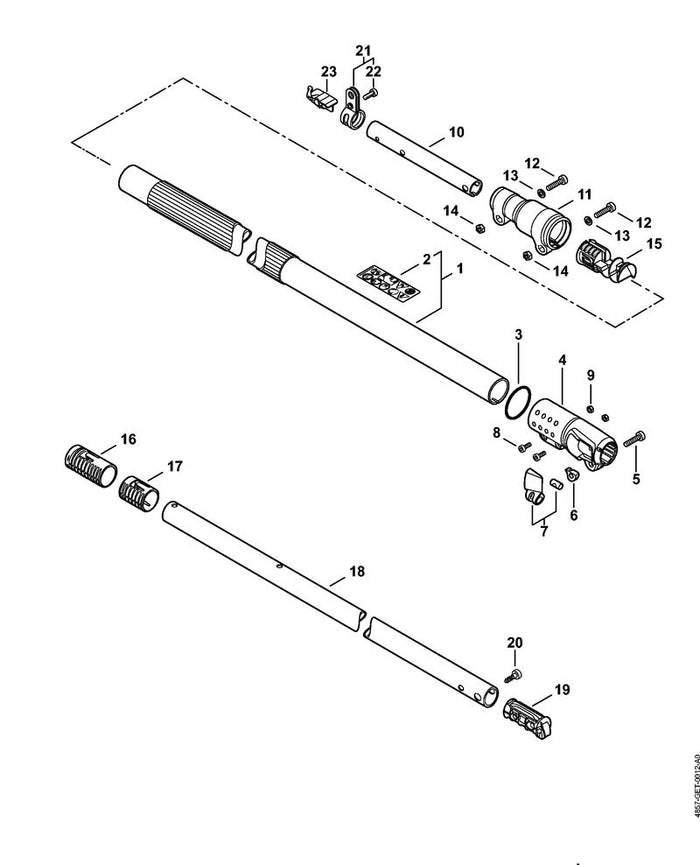 STIHL 9041-424-1380 Zylinderschraube DIN84-M6x35 A2-70 positie 5 technische tekening