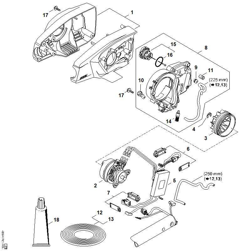 STIHL 4857-640-3202 Ölpumpe positie 10 technische tekening
