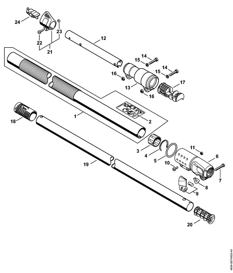 STIHL 4859-711-0300 Rohr positie 19 technische tekening