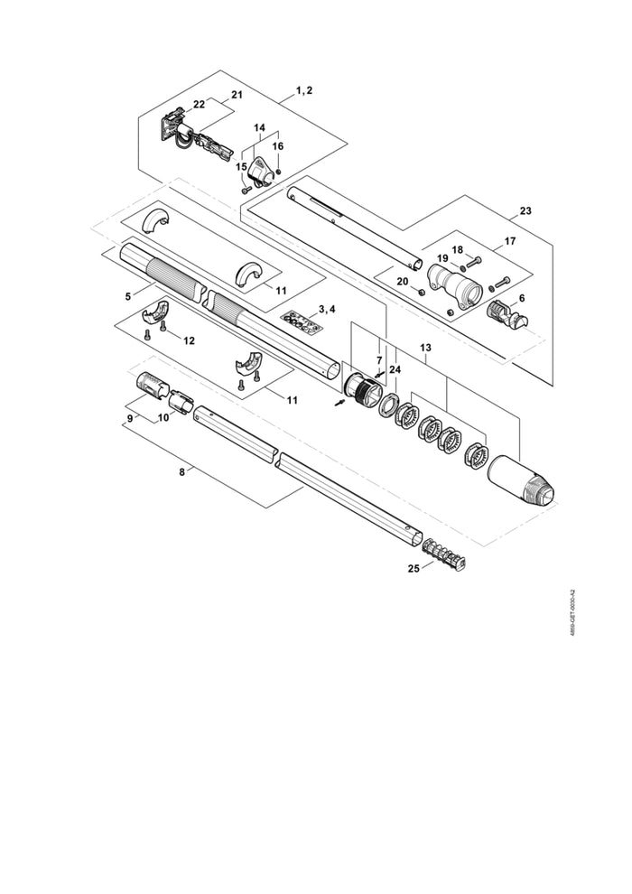 STIHL 4859-740-3701 Klemmstück positie 13 technische tekening