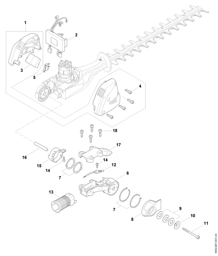 STIHL 9022-341-1152 Schraube IS-M5x65x25-10.9 positie 11 technische tekening