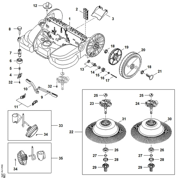 STIHL 9503-003-5540 Rillenkugellager DIN625-6805-2RS positie 18 technische tekening