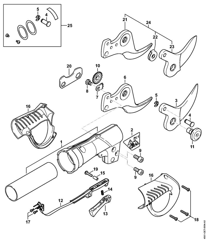STIHL 0000-895-0600 Einstellwerkzeug positie 20 technische tekening