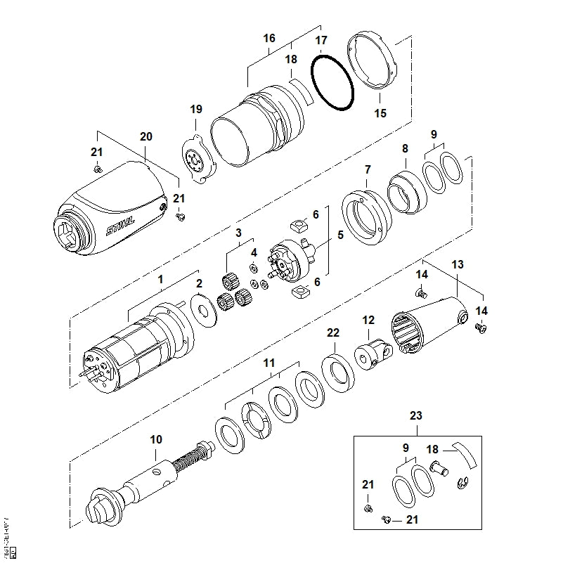 STIHL 4861-740-3200 Lager positie 8 technische tekening