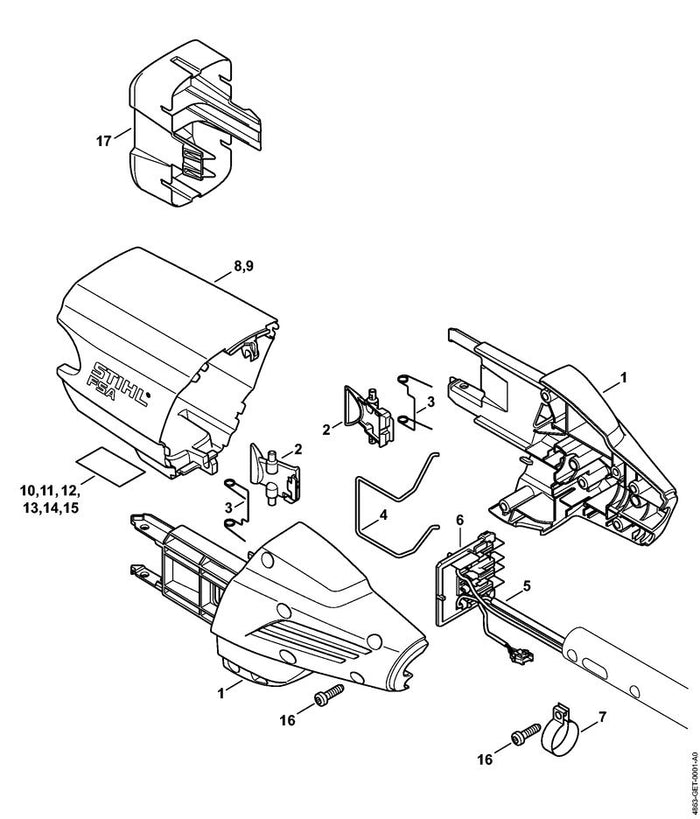 STIHL 4137-791-9400 Spannschelle positie 7 technische tekening