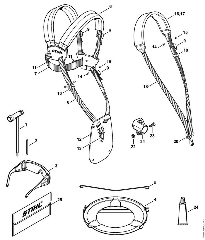 STIHL 4119-792-4305 Spannbügel positie 5 technische tekening