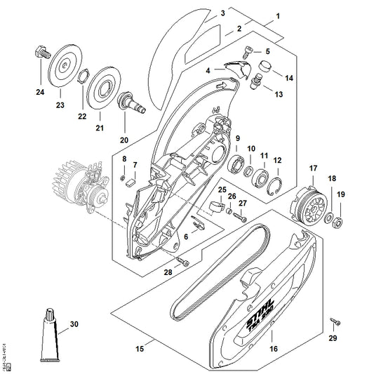 STIHL 4201-708-8402 Sechskantschraube M10x18 positie 24 technische tekening