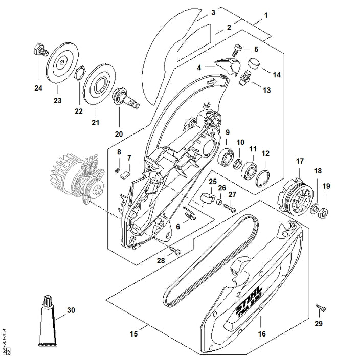 STIHL 9503-003-6444 Rillenkugellager DIN625-6201-2RS positie 11 technische tekening