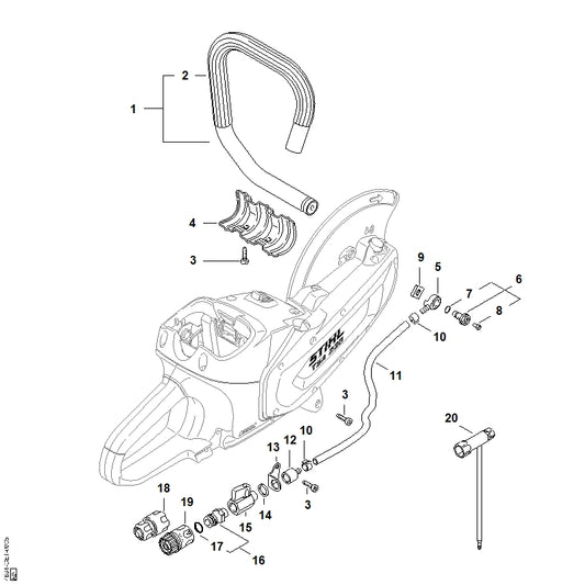 STIHL 0000-954-1701 Dichtring positie 14 technische tekening