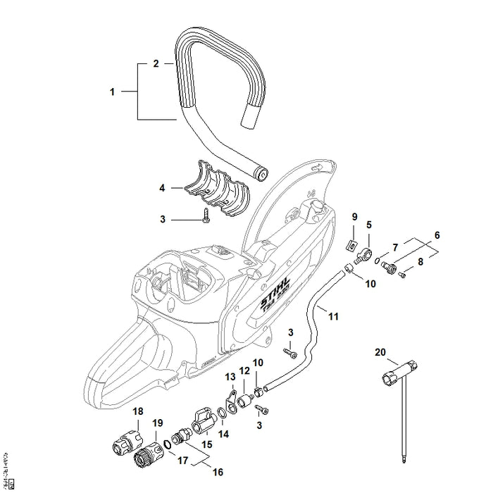 STIHL 9041-216-0631 Zylinderschraube DIN84-M4x8-8.8 positie 8 technische tekening